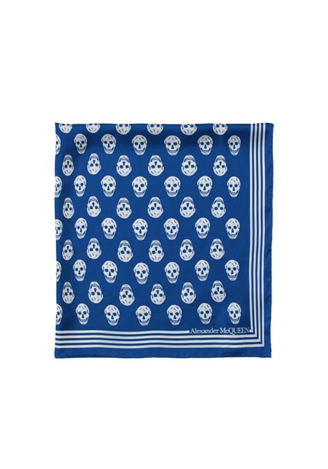 Royal Blue Silk Scarf With Skull Motif ALEXANDER MCQUEEN | 590929-4001Q4377