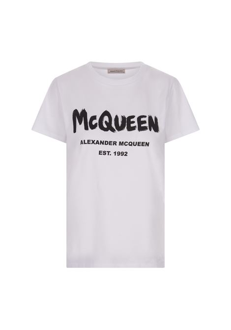 T-Shirt McQueen Graffiti Bianca ALEXANDER MCQUEEN | 608614-QZAD30909