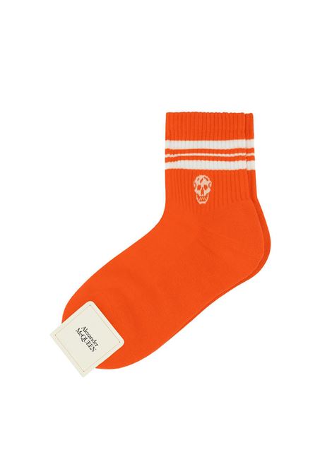 Orange Socks With Skull and Stripes ALEXANDER MCQUEEN | 645423-3D17Q7577