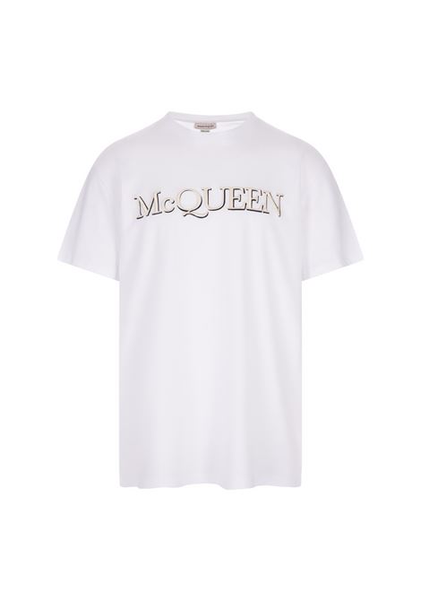 T-Shirt Bianca Con Ricamo McQueen ALEXANDER MCQUEEN | 649876-QTZ560900