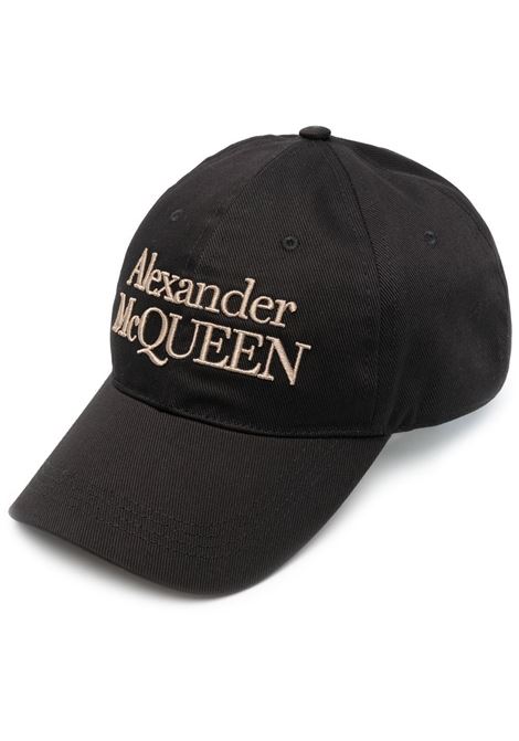 Black Baseball Hat With Embroidered Logo ALEXANDER MCQUEEN | 688658-4105Q1079