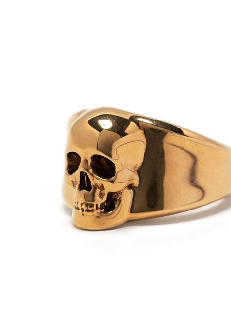 Anello Con Sigillo Skull in Oro Anticato ALEXANDER MCQUEEN | 705833-J160G0448
