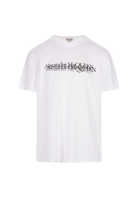 T-Shirt McQueen Bianca Con Stampa Logo ALEXANDER MCQUEEN | 727277-QUZ170900