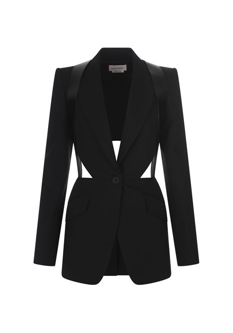 Black Jacket With Harness And Cut-Out ALEXANDER MCQUEEN | 733093-QZAH91000