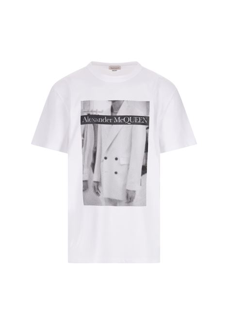 White T-Shirt With Graphic Print ALEXANDER MCQUEEN | 735282-QUZ510900