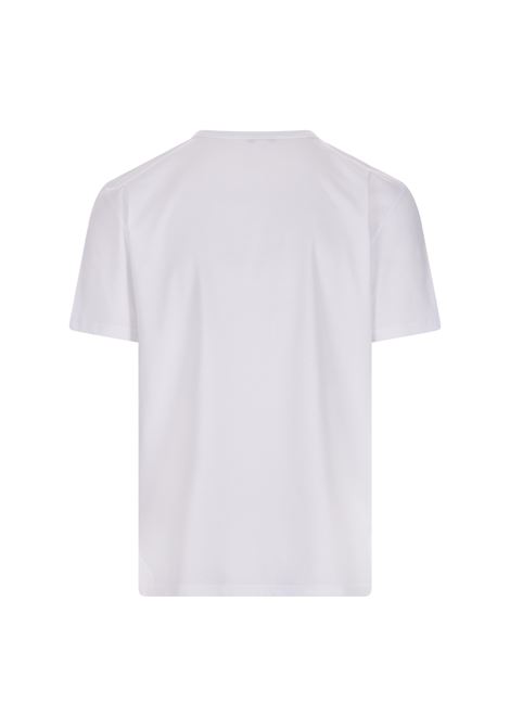 T-Shirt Bianca Con Firma Bicolore Ricamata ALEXANDER MCQUEEN | 735284-QUX909000
