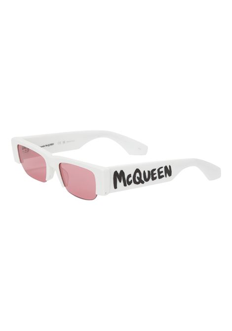 White Slashed McQueen Graffiti Sunglasses ALEXANDER MCQUEEN | 736850-J07499036