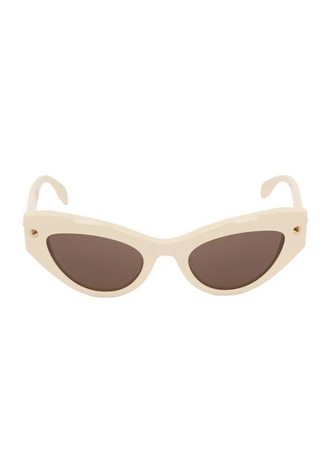 Spike Studs Cat-Eye Sunglasses in Ivory  ALEXANDER MCQUEEN | 736854-J07499134
