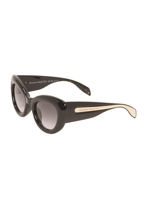 The Curve Cat-Eye Sunglasses in Black ALEXANDER MCQUEEN | 736856-J07521053