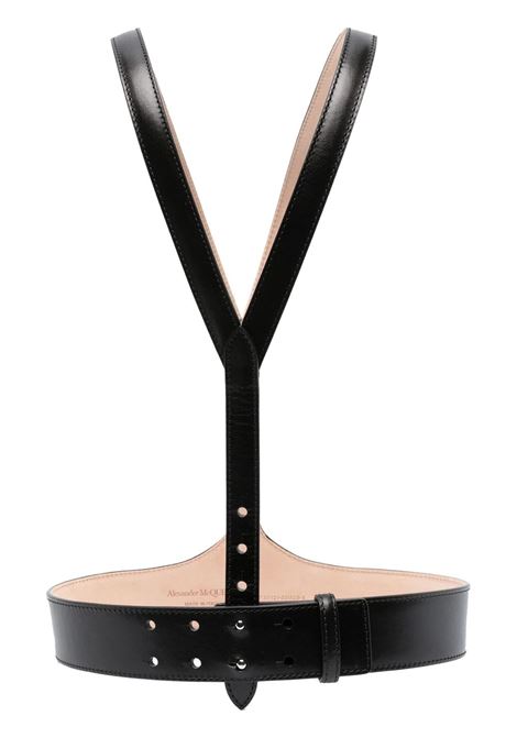Black Leather Harness With Eyelets ALEXANDER MCQUEEN | 737121-1BR711000