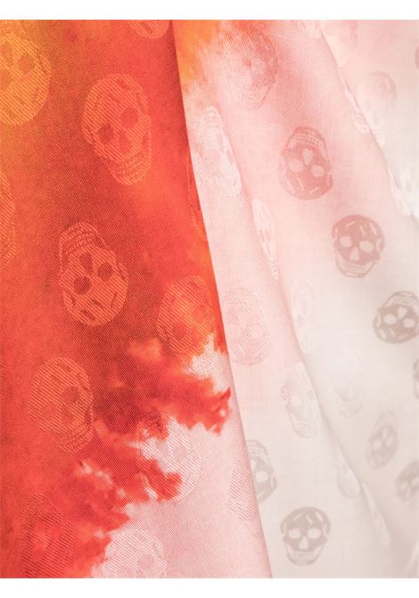Sciarpa Rosa e Arancione Con Motivo Skull ALEXANDER MCQUEEN | 744169-3631Q5976
