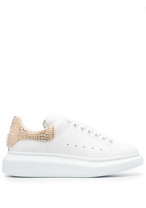 White Oversize Sneakers With Jewelled Beige Spoiler ALEXANDER MCQUEEN | 744472-WIDJE8814