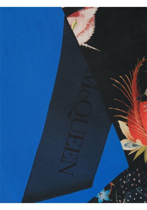 Foulard In Seta Blu Con Stampa Hieronymus Bosch ALEXANDER MCQUEEN | 746203-3001Q4368