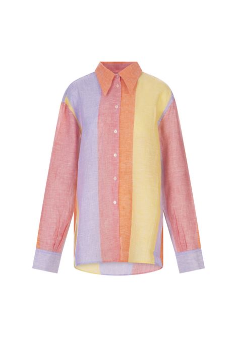 Kaia Shirt In Rainbow Linen AMOTEA | KAIA-LINENRAINBOW