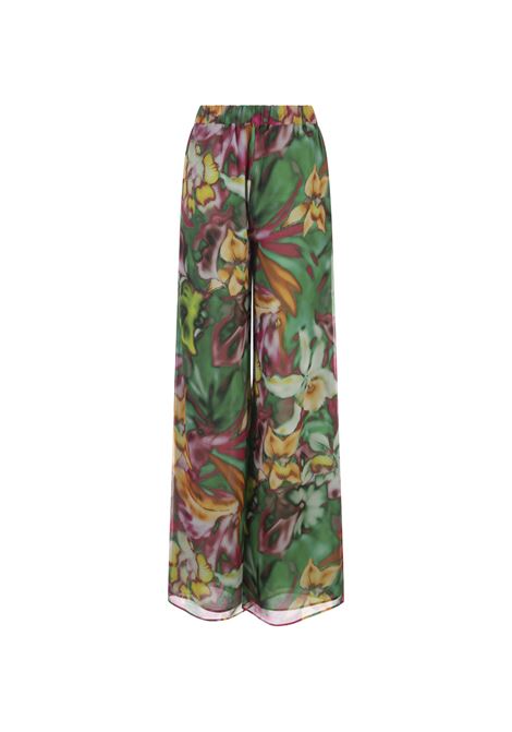 Tropical Mix Silk Palazzo Trousers THE ANDAMANE | TM130425BTNP196