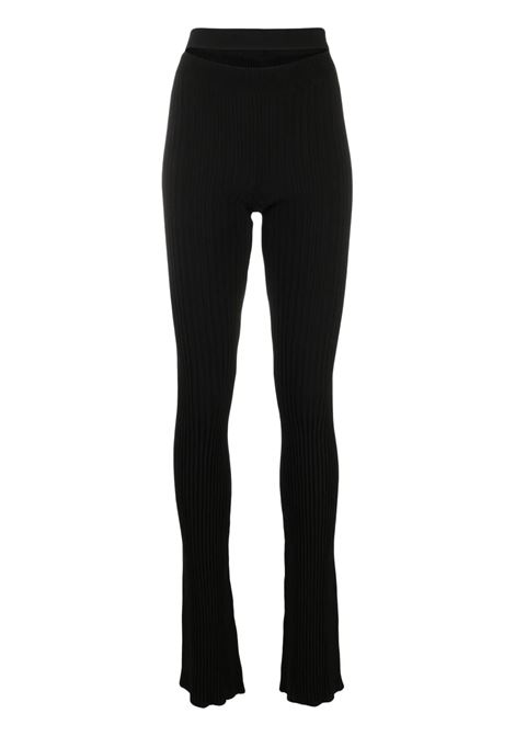 Black Ribbed Knitted Trousers ANDREADAMO | ADSS23PA167702680473