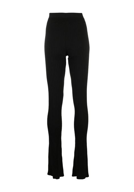 Black Ribbed Knitted Trousers ANDREADAMO | ADSS23PA167702680473