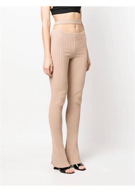 Nude Ribbed Knitted Trousers ANDREADAMO | ADSS23PA167702680475