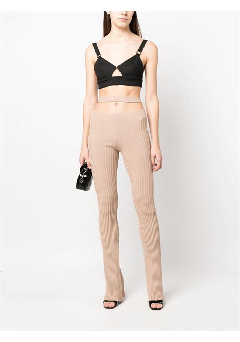 Nude Ribbed Knitted Trousers ANDREADAMO | ADSS23PA167702680475