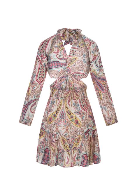 Elisa Mini Dress In Cashmere Printed Ivory ANJUNA | ELISA.BH/GCACHEMIRE AVORIO