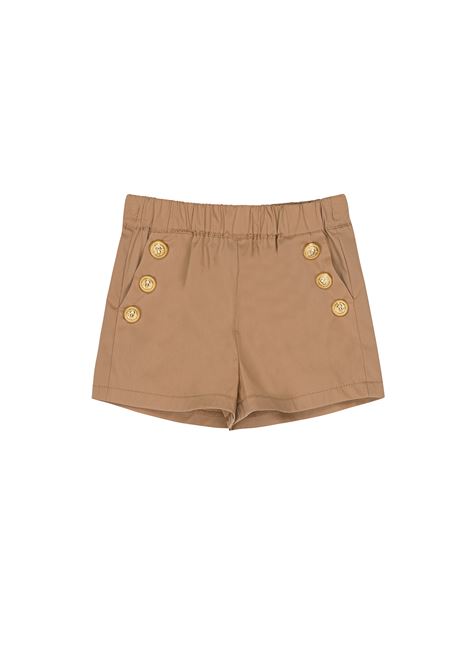 Beige Shorts With Golden Buttons BALMAIN KIDS | BS6129-P0277112
