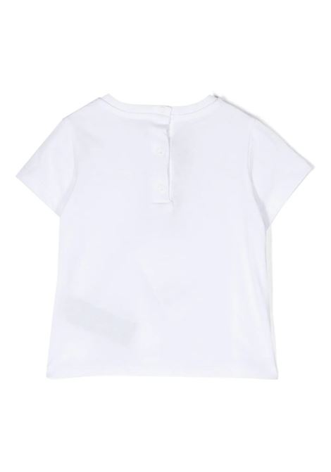 White T-Shirt With Golden Logo Embroidery BALMAIN KIDS | BS8051-Z0082100