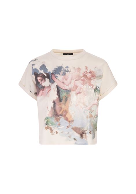 Short T-Shirt With Pastel Print BALMAIN | AF0EE000GC71GMR