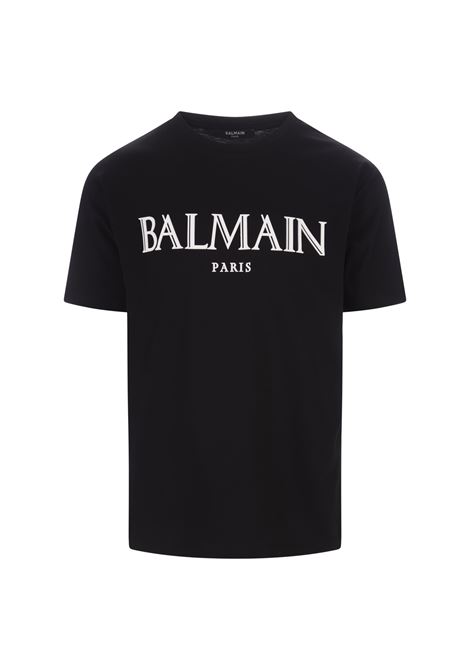 Black Oversize T-Shirt With Balmain Roman Logo BALMAIN | AH0EG000BC27EAB