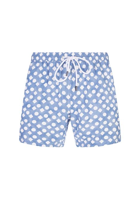 Swim Shorts Azzurro Con Pattern Geometrico BARBA | ENEA353040001