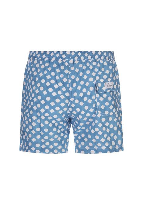 Swim Shorts Blu Con Pattern Geometrico BARBA | ENEA353040005