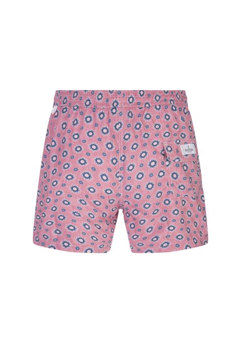 Pink Swim Shorts With Geometric Flower Pattern BARBA | ENEA353100004