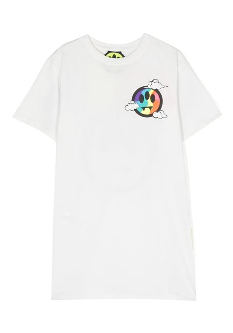 White Dress With Multicoloured Logo On Front And Back BARROW KIDS | 033060002