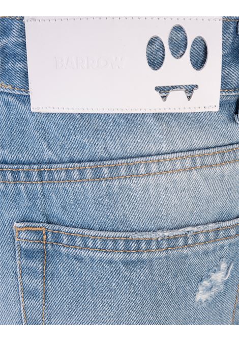 Shorts In Denim Blu Con Strass BARROW | 033941200