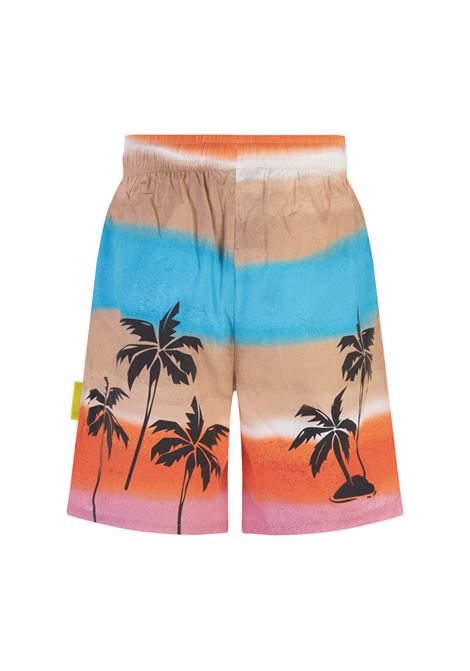 Multicoloured Bermuda Shorts with Logo and Palm Trees BARROW | 033951200