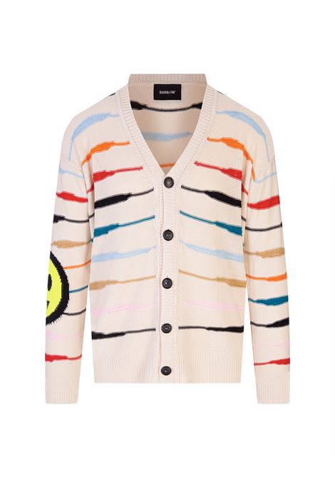 Butter Cardigan with Logo and Multicoloured Stripes BARROW | 033956BW004