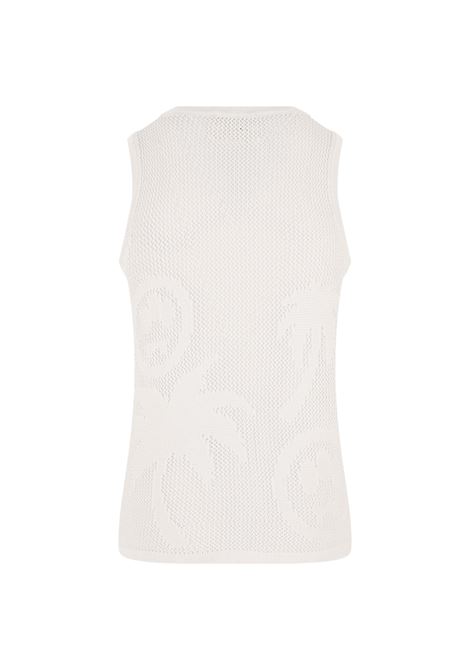 Butter Perforated Sleeveless Top  BARROW | 033965BW004