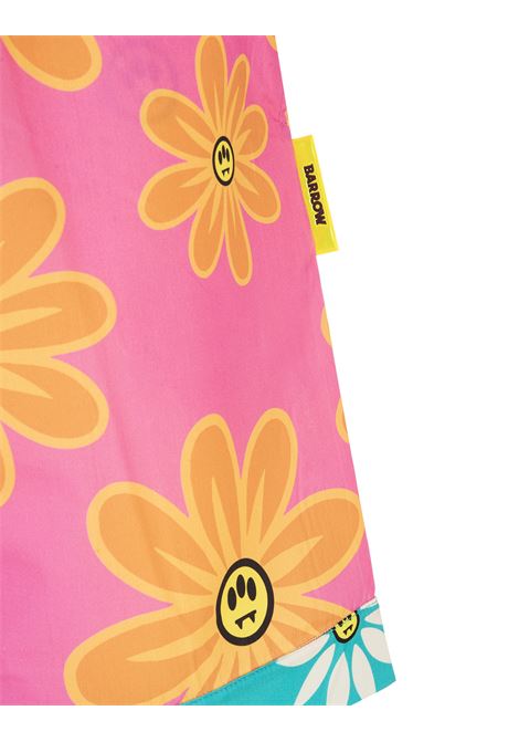 Pink Bermuda Shorts With Floral Print BARROW | 034050BW007