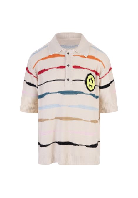 Butter Polo Shirt  with Logo and Multicolour Stripes BARROW | 034100BW004