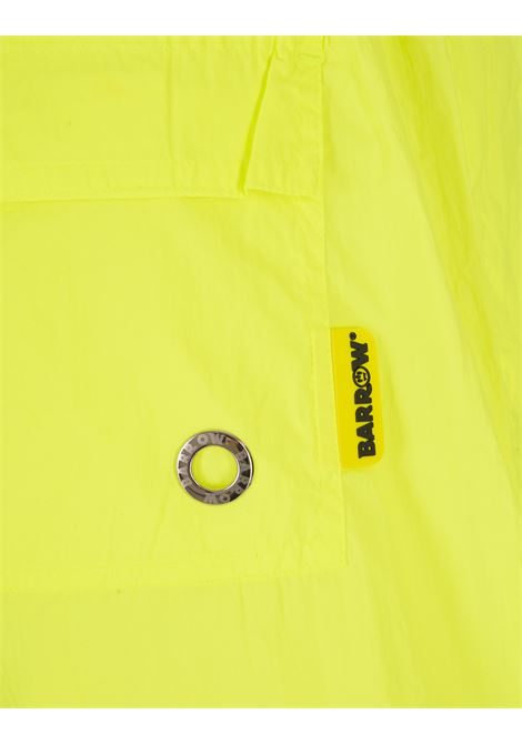 Fluo Yellow Swim Shorts With Logo Patch BARROW | 034147023