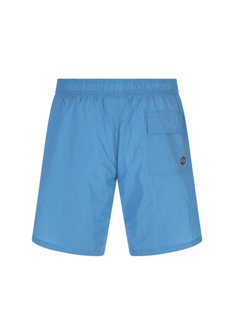 Light Blue Swim Shorts With Logo Patch BARROW | 034147051