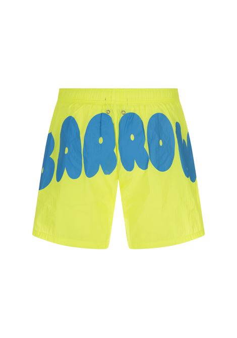 Swim Shorts Giallo Fluo Con Stampa Logo BARROW | 034148023