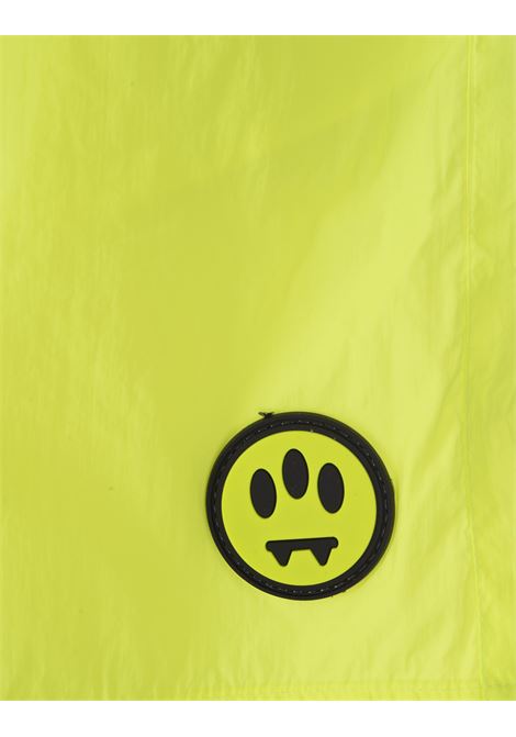 Fluo Yellow Swim Shorts With Logo Print BARROW | 034148023