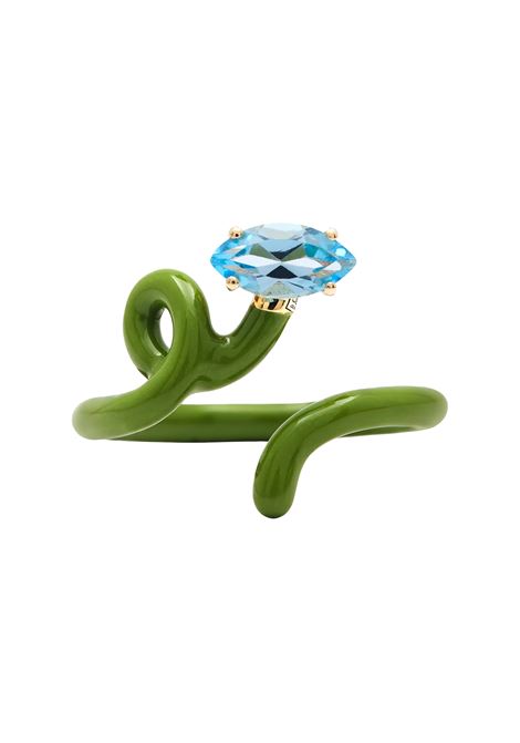 Baby Vine Tendril Ring In Pistacchio BEA BONGIASCA | VR114YGSNP4-PT