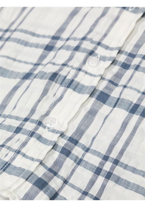 White Shirt With Blue Tartan Pattern BONPOINT | S03BSHW00008415