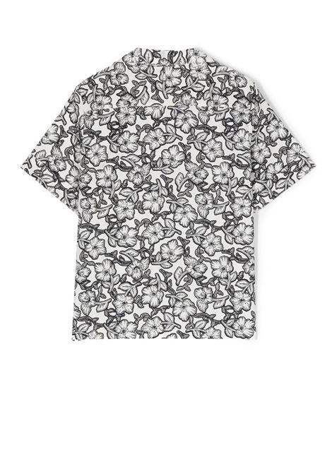 Shirt With Black Flower Print BONPOINT | S03BSHW00103599