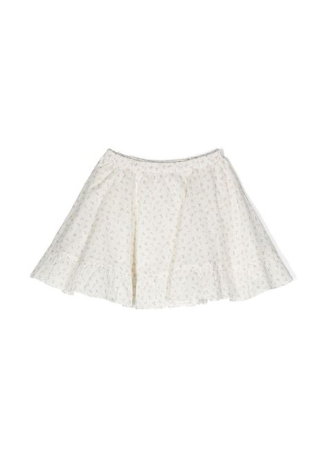 White Flared Mini Skirt With All-Over Cherries BONPOINT | S03GSKW00105602