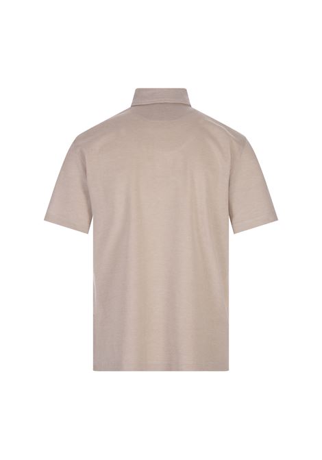 Classic Polo Shirt In Beige Cotton Pique BORRELLI | PL401-CCK402102