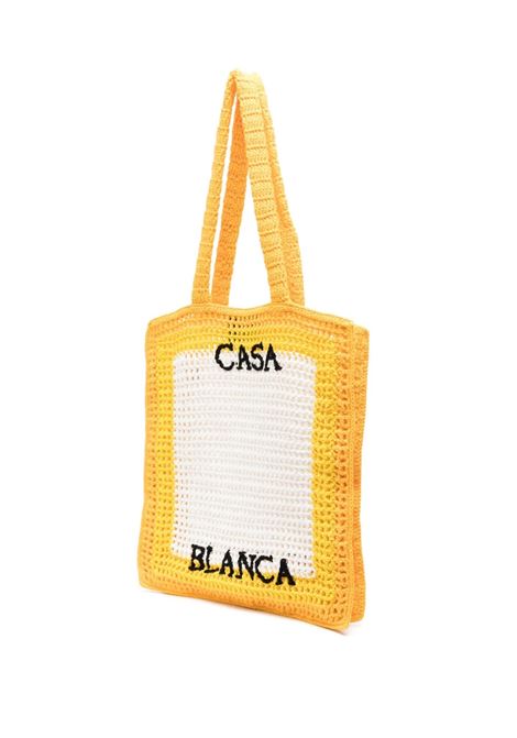 Borsa Shopping Cuzimala Crochet Giallo CASABLANCA | AS23-BAG-01103