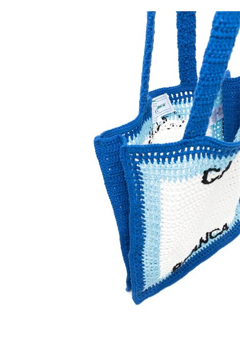 Borsa Shopping Cuzimala Crochet Blu CASABLANCA | AS23-BAG-01104
