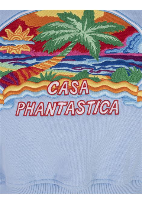 Light Blue Hoodie with Casa Phantastica Embroidery  CASABLANCA | WS23-JTP-12002